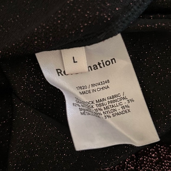 Reformation Riley Long Sleeve Mini Dress in Purple Metallic Sz L - Picture 9 of 9